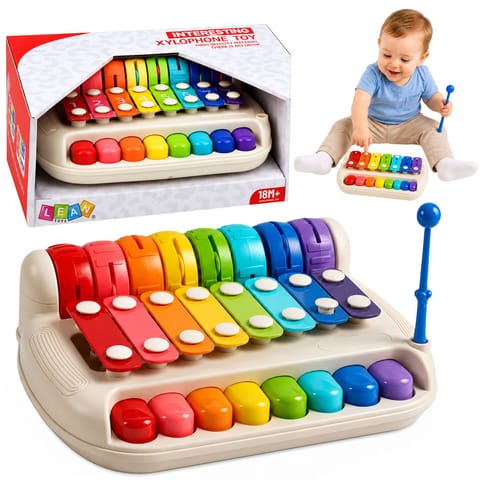 ⁨Ksylofon Dziecięcy Pianinko Kolorowe Instrument Muzyczny 2w1 Pałeczka⁩ w sklepie Wasserman.eu