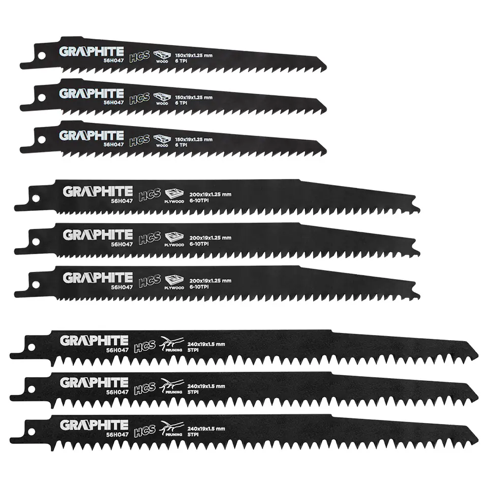 ⁨Saw blades for saber saw, HCS, set of 3 pcs.⁩ at Wasserman.eu