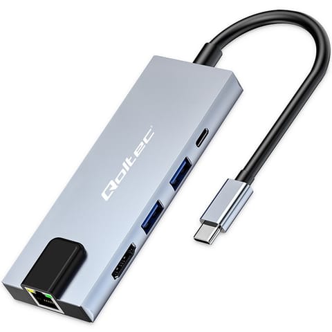 ⁨HUB USB C 5in1 USB C PD 100W 2xUSB HDMI 4K RJ45⁩ at Wasserman.eu