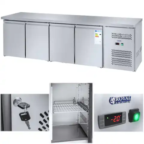⁨4-door refrigeration table with stainless steel worktop from -2 to 8C 450L⁩ at Wasserman.eu