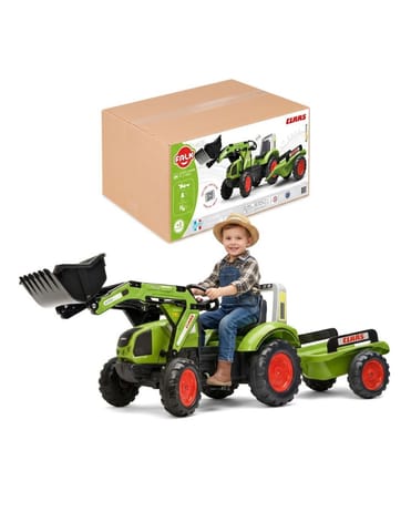 ⁨FALK Traktor na Pedały z Łyżką i Przyczepką Zielony CLAAS od 3 Lat⁩ w sklepie Wasserman.eu