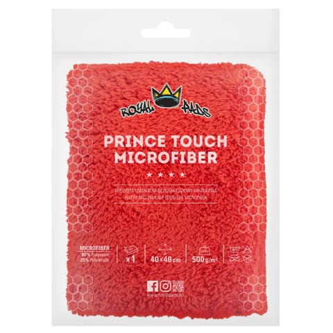 ⁨Royal Pads Prince Touch Microfiber  40x40cm Red - delikatna bezkrawędziowa mikrofibra 500gsm⁩ w sklepie Wasserman.eu