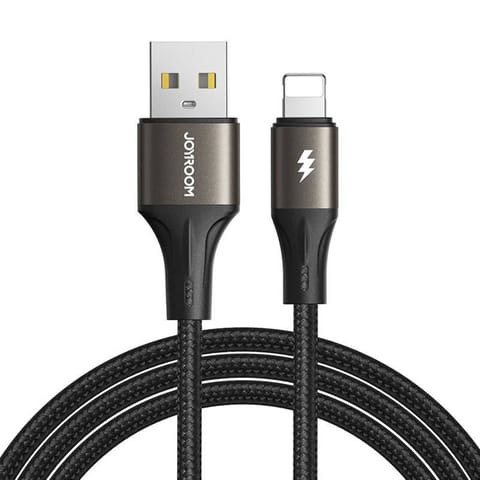 ⁨Kabel USB do Lightning Joyroom SA25-AL3 / 3A / 1.2m (czarny)⁩ w sklepie Wasserman.eu