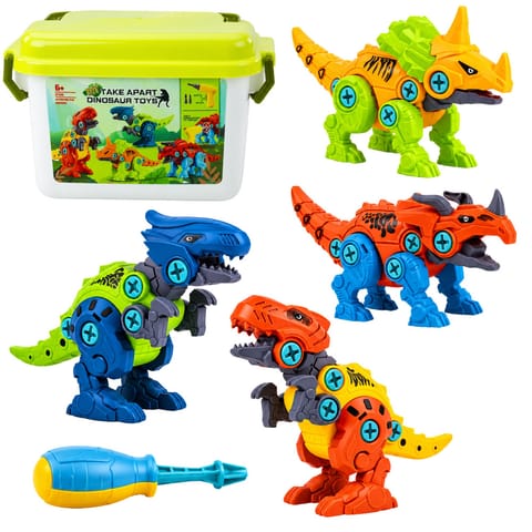 ⁨Klocki Konstrukcyjne Dinozaury Zestaw do Skręcania z Wkrętarką 4w1⁩ w sklepie Wasserman.eu