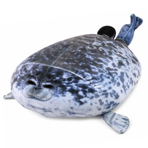 ⁨Pluszowa Foka Maskotka Przytulanka Naturalna Kolorystyka Szara 38 cm⁩ w sklepie Wasserman.eu
