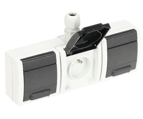 ⁨GNIAZDO NATYNKOWE POTRÓJNE AQUANT-2K-G3/EPN 250 V AC 16 A IP65 Elektro-Plast⁩ w sklepie Wasserman.eu