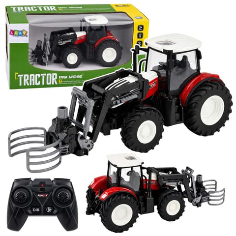 ⁨Traktor Rolniczy z Chwytakiem Do Bel Zdalnie Sterowany RC Czerwony 1:24⁩ w sklepie Wasserman.eu