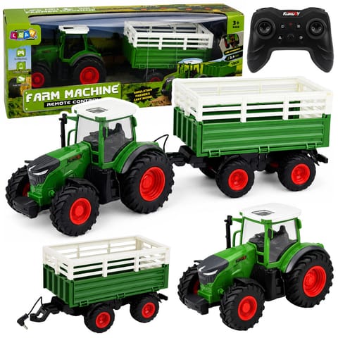 ⁨Traktor Rolniczy z Przyczepą Wywrotką Zdalnie Sterowany RC Światła 1:24⁩ w sklepie Wasserman.eu