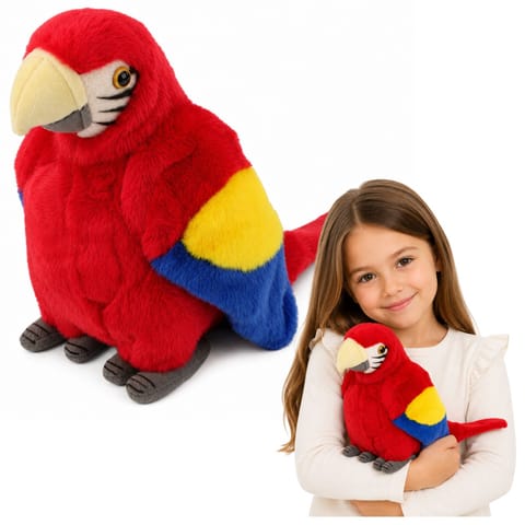 ⁨Pluszowa Papuga Ara Ptak Egzotyczny Maskotka Przytulanka Czerwona 24 cm⁩ w sklepie Wasserman.eu