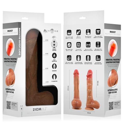 MR INTENSE - BRADLEY SILICONE VIBRATING DILDO WITH HEAT EFFECT AND REMOTE CONTROL 21 CM -Ø- 4.2 CM w sklepie Wasserman.eu