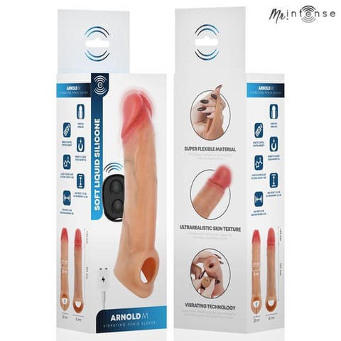 ⁨MR INTENSE - ARNOLD M VIBRATOR SILICONE PENIS SLEEVE WITH REMOTE CONTROL 14.5 CM -Ø- 4 CM⁩ w sklepie Wasserman.eu