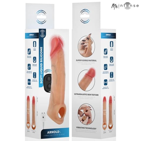 MR INTENSE - ARNOLD L VIBRATOR SILICONE PENIS SLEEVE WITH REMOTE CONTROL 16 CM -Ø- 4.5 CM w sklepie Wasserman.eu