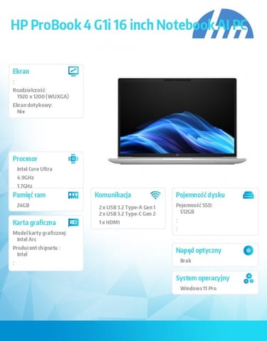 ⁨Laptop ProBook 4 G1i U5-225H 512GB/24GB/W11P/16.0 C51M3ET⁩ at Wasserman.eu