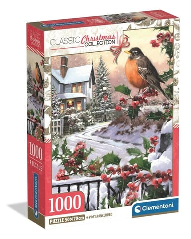 ⁨Puzzle 1000 Xmas Coll. Robin And Holly Bushes⁩ w sklepie Wasserman.eu