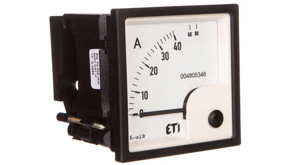 ⁨Ammeter analog panel mount 40A class 1,5 72x72mm EQ72 004805346⁩ at Wasserman.eu