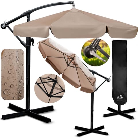 ⁨Parasol ogrodowy składany 8 segmentowy 350 cm z pokrowcem Plonos PL-881⁩ w sklepie Wasserman.eu