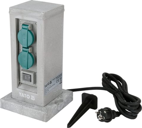 ⁨GNIAZDO OGRODOWE SŁUPEK KAMIENNY IP44 4*230V⁩ w sklepie Wasserman.eu