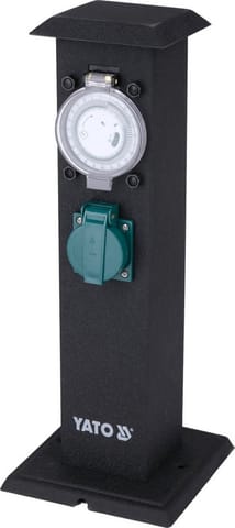 ⁨GNIAZDO OGRODOWE SŁUPEK STALOWY IP44 2*230V⁩ w sklepie Wasserman.eu