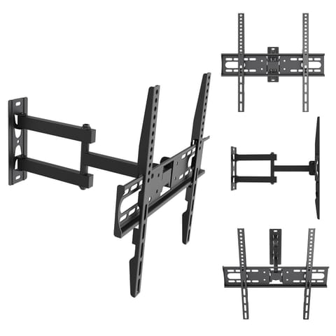 ⁨Uchwyt / wieszak do TV Maclean, max VESA 400x400, 32-55", do 30kg, czarny, reg. pochyłu +2°~-10° i obrotu +90°~-90°, MC-191⁩ w sklepie Wasserman.eu