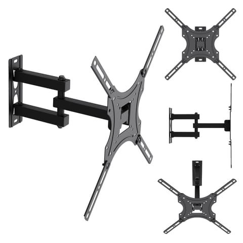 ⁨Uchwyt / wieszak do TV Maclean, max VESA 400x400, 32-55", do 25kg, czarny, reg. pochyłu 0°~-15° i obrotu +90°~-90°, MC-190⁩ w sklepie Wasserman.eu