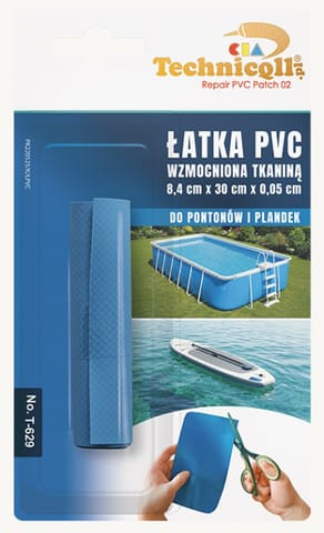 ⁨Łatka PVC wzmacniana tkaniną niebieska 8,4cm/30cm/0,55mm Technicqll⁩ w sklepie Wasserman.eu