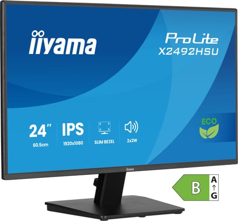 ⁨Monitor 24 inches X2492HSU-B1 IPS,FHD,HDMI,DP,120Hz,300cd,4ms,USB HUBx2 thin frames, 1500:1, ErP B⁩ at Wasserman.eu