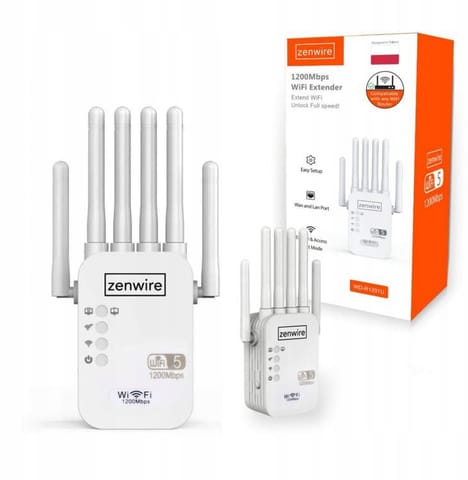 ⁨Wzmacniacz Sygnału Repeater WiFi 5 Zewnętrzny Repeater Access Point Zenwire WD-R1201U 1200 Mb/s⁩ w sklepie Wasserman.eu