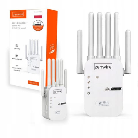 ⁨Wzmacniacz Sygnału Zasięgu Sieci Wifi 5G Repeater Zewnętrzny Extender Zenwire WDR611U 300 Mb/s⁩ w sklepie Wasserman.eu