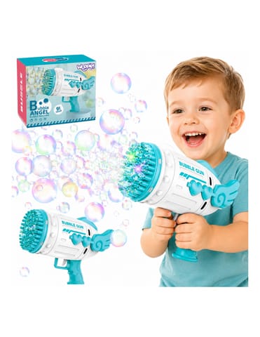 ⁨WOOPIE Pistolet do Robienia Baniek Mydlanych 91 Otworów Niebieski⁩ w sklepie Wasserman.eu