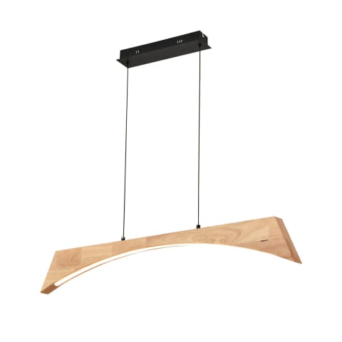 ⁨Lampa wisząca drewniana Hotaka No.2 120cm 3k Japandi (Barwa światła delikatnie ciepła, Kolor czarny matowy, Możliwość ściemniania nie)⁩ w sklepie Wasserman.eu