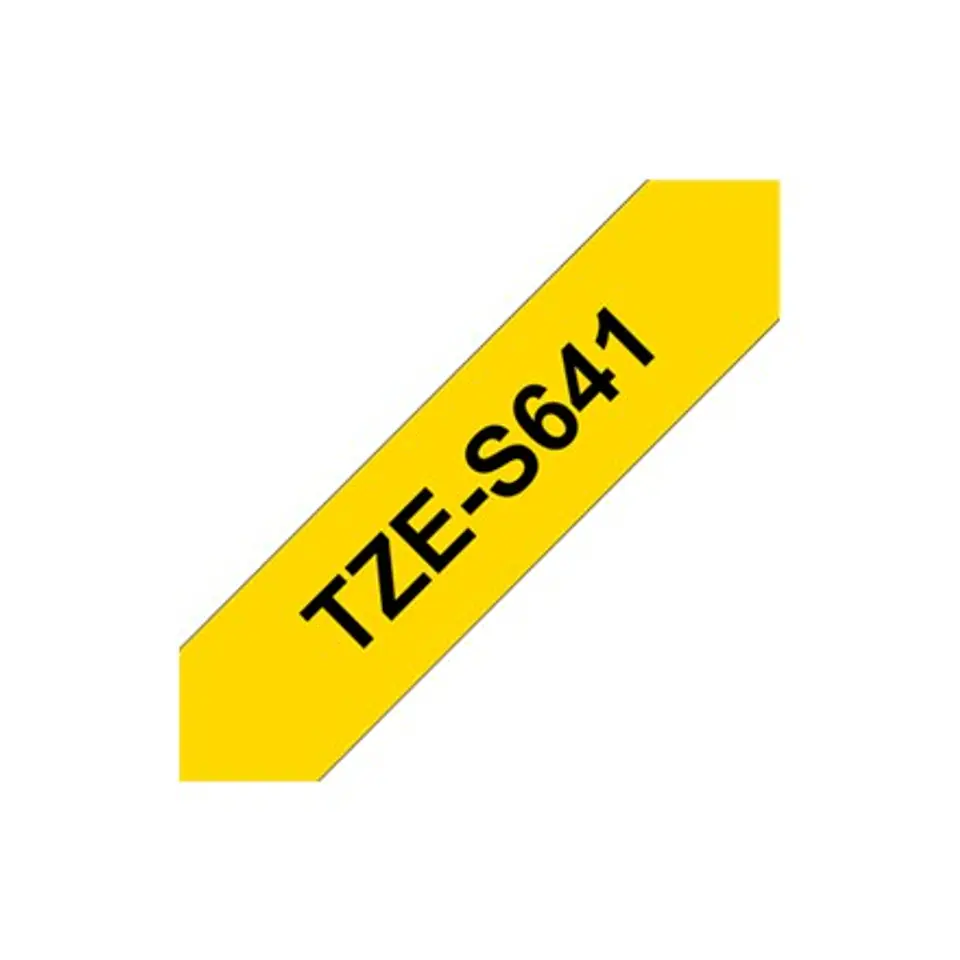 ⁨Brother TZe-S641 Strong Adhesive Laminated Tape Black on Yellow, TZe, 8 m, 1.8 cm⁩ at Wasserman.eu