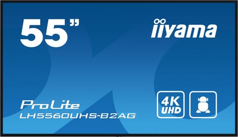 ⁨55-inch Large Format Monitor LH5560UHS-B2AG - Matte, 24/7 operation, 500 cd/m2, VA panel, 3840 x 2160 UHD (4K), Android 11, WiFi, CMS (iiSignage2), Wall Mount Included⁩ at Wasserman.eu