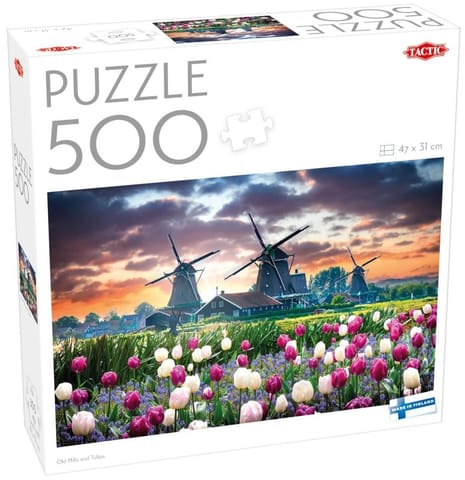 ⁨Puzzle 500 Lovers Old Mills and Tulips⁩ w sklepie Wasserman.eu
