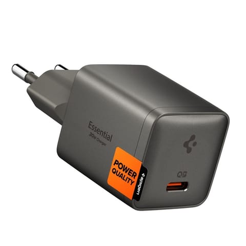 ⁨Spigen Essential EE301EU GaN - Ładowarka sieciowa USB-C PD PPS 30W (Gunmetal)⁩ w sklepie Wasserman.eu