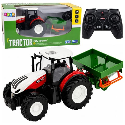 ⁨Traktor Rolniczy z Siewnikiem Zdalnie Sterowany RC Światła Czerwony 1:24⁩ w sklepie Wasserman.eu