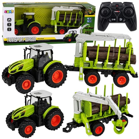 ⁨Traktor Zdalnie Sterowany RC z Przyczepą Leśną i Chwytakiem Do Drewna 1:24⁩ w sklepie Wasserman.eu