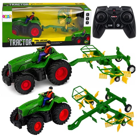 ⁨Traktor Rolniczy ze Zgrabiarką Rolnikiem Zdalnie Sterowany RC Światła 1:24⁩ w sklepie Wasserman.eu