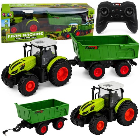 ⁨Traktor Rolniczy z Przyczepa Wywrotką Zdalnie Sterowany RC Światła 1:24⁩ w sklepie Wasserman.eu