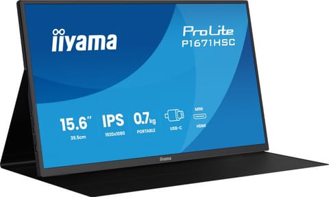 ⁨Monitor 15.6 inches P1671HSC-B1 IPS,FHD,miniHDMI,2xUSBC,250cd,8ms,2x1W, 0,7kg⁩ at Wasserman.eu