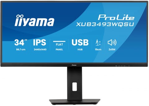 ⁨Monitor ProLite 34 inches XUB3493WQSU-B6 IPS,UWQHD,DP,2xHDMI,HAS,21:9,400cd, 120Hz,1000:1,1ms, USB HUBx4, 2x5W⁩ at Wasserman.eu