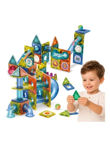 ⁨WOOPIE Klocki Magnetyczne Konstrukcyjne 3D Zestaw Edukacyjny Tor Kulkowy 42 el.⁩ w sklepie Wasserman.eu