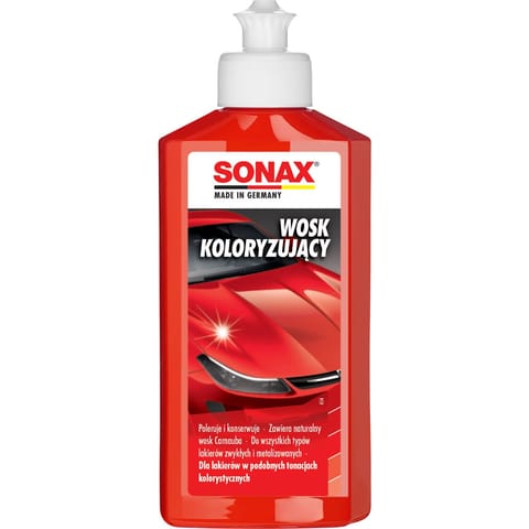 ⁨Sonax Wosk koloryzujący czerwony 250ml - do lakierów czerwonych⁩ w sklepie Wasserman.eu