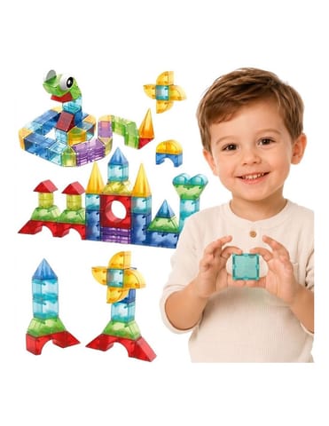 ⁨WOOPIE Klocki Magnetyczne Konstrukcyjne Sześciany 3D Zestaw Edukacyjny 63 el.⁩ w sklepie Wasserman.eu