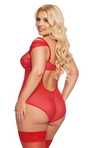 ⁨Dora red plus size body 1901 (Red, Size XL (42))⁩ at Wasserman.eu