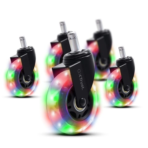⁨LED Gel Caster Wheel Set for Gaming Chair⁩ at Wasserman.eu