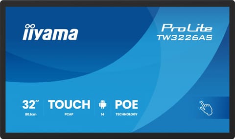 ⁨Monitor 32 cale TW3226AS-B3P POJ.10PKT.VA.24/7.FHD,500cd,HDMI,3xUSB, 1xUSB-c,RJ45,MIC, 2x5W,ANDROID 14,RK3567, 4/32GB, iiSign2⁩ at Wasserman.eu