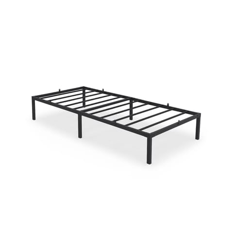 ⁨Łóżko Metalowe 90x200 cm Łóżko Gościnne Składane Metalowy Stelaż i Rama Czarne 6 nóżek 10 listew⁩ w sklepie Wasserman.eu