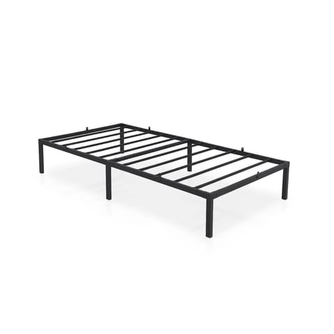 ⁨Łóżko Metalowe 100x200 cm Łóżko Gościnne Składane Metalowy Stelaż i Rama Czarne 6 nóżek 10 listew⁩ w sklepie Wasserman.eu