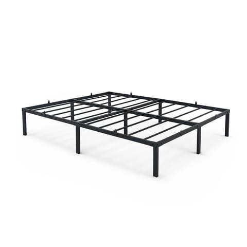 ⁨Łóżko Metalowe 140x190 cm Łóżko Gościnne Składane Metalowy Stelaż i Rama Czarne 9 nóżek 20 listew⁩ w sklepie Wasserman.eu