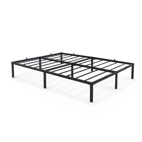 ⁨Łóżko Metalowe 140x200 cm Łóżko Gościnne Składane Metalowy Stelaż i Rama Czarne 9 nóżek 20 listew⁩ w sklepie Wasserman.eu